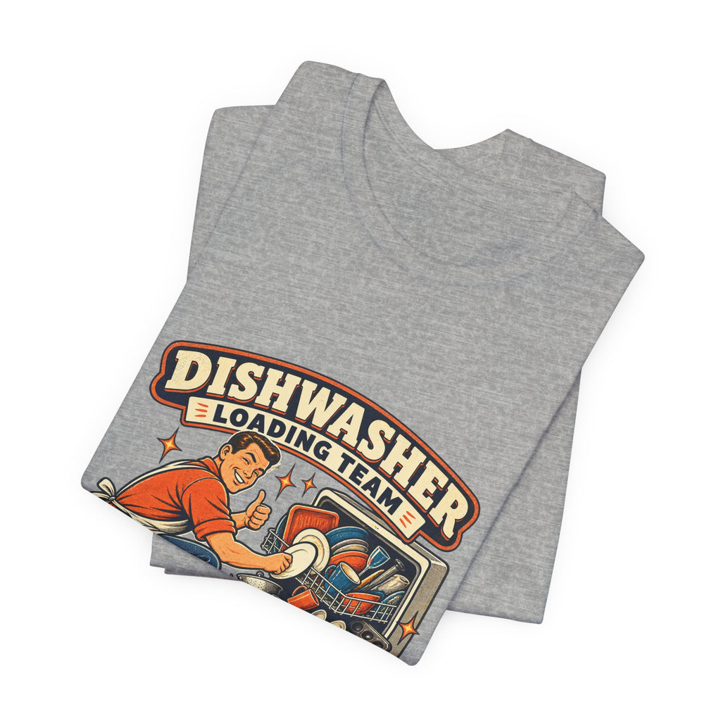 Dishwasher Loading Team T-Shirt, Creative Arrangements Retro Kitchen Humor Tee
