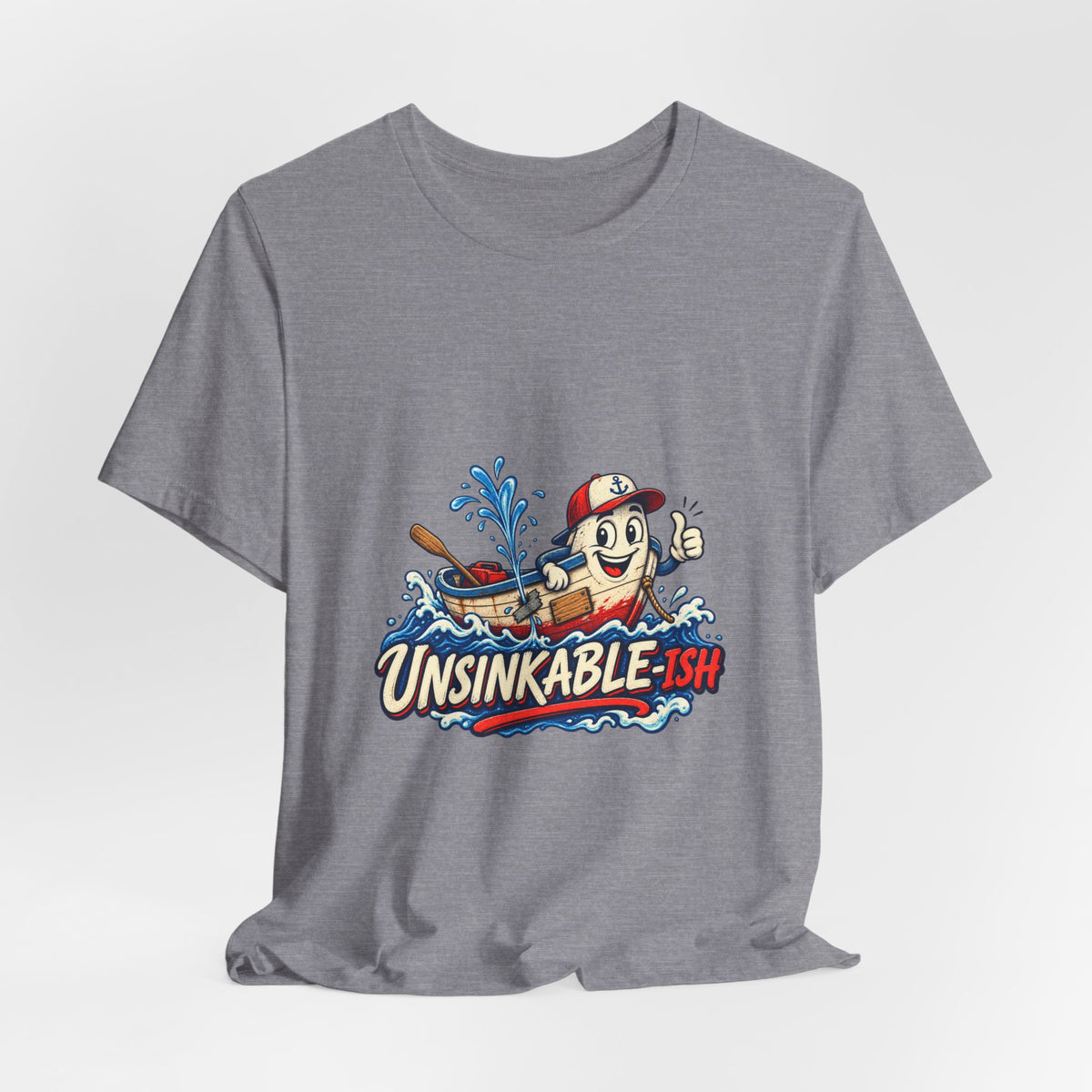 Unsinkable-ish Boat T-Shirt, Funny Nautical Vintage Cartoon Tee