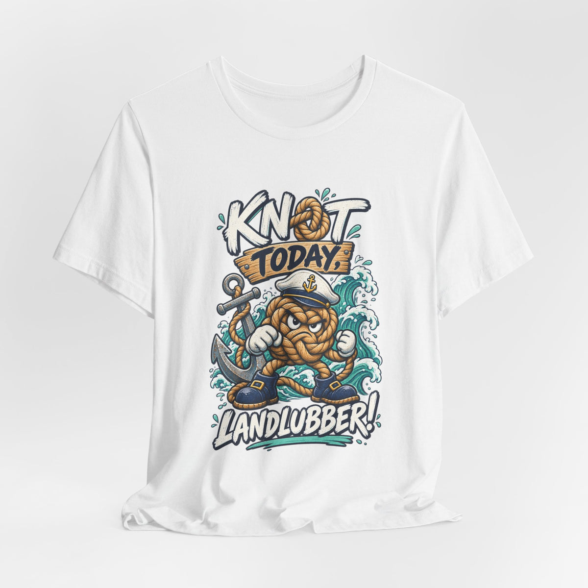 Knot Today Landlubber T-Shirt – Funny Nautical Sailor Rope Character Vintage Ocean Tee