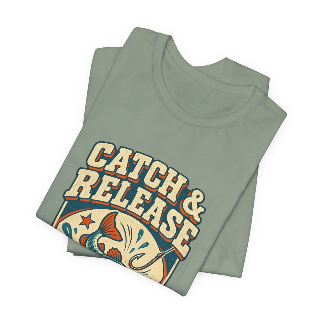 Catch & Release T-Shirt — Mostly Release Vintage Fishing Tee