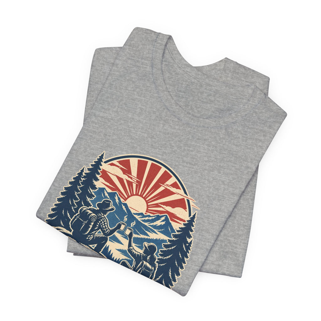 Sunrise Crew Hiking Tee — Running on Coffee & Views Vintage Mountain Shirt