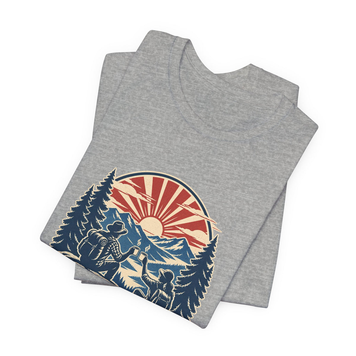 Sunrise Crew Hiking Tee — Running on Coffee & Views Vintage Mountain Shirt