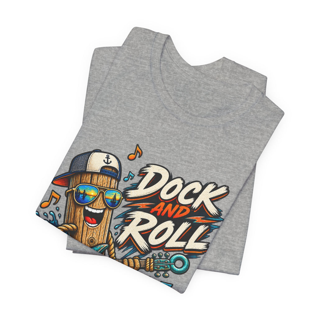 Dock and Roll T-Shirt, Funny Nautical Guitar Vintage Lake Life Tee
