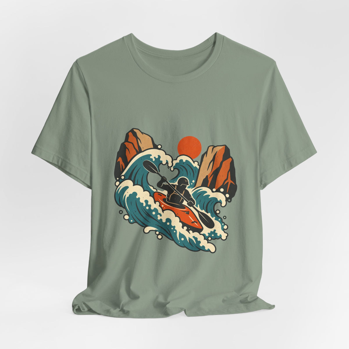 Vintage Whitewater Kayak T-Shirt — Retro Paddler Adventure Design