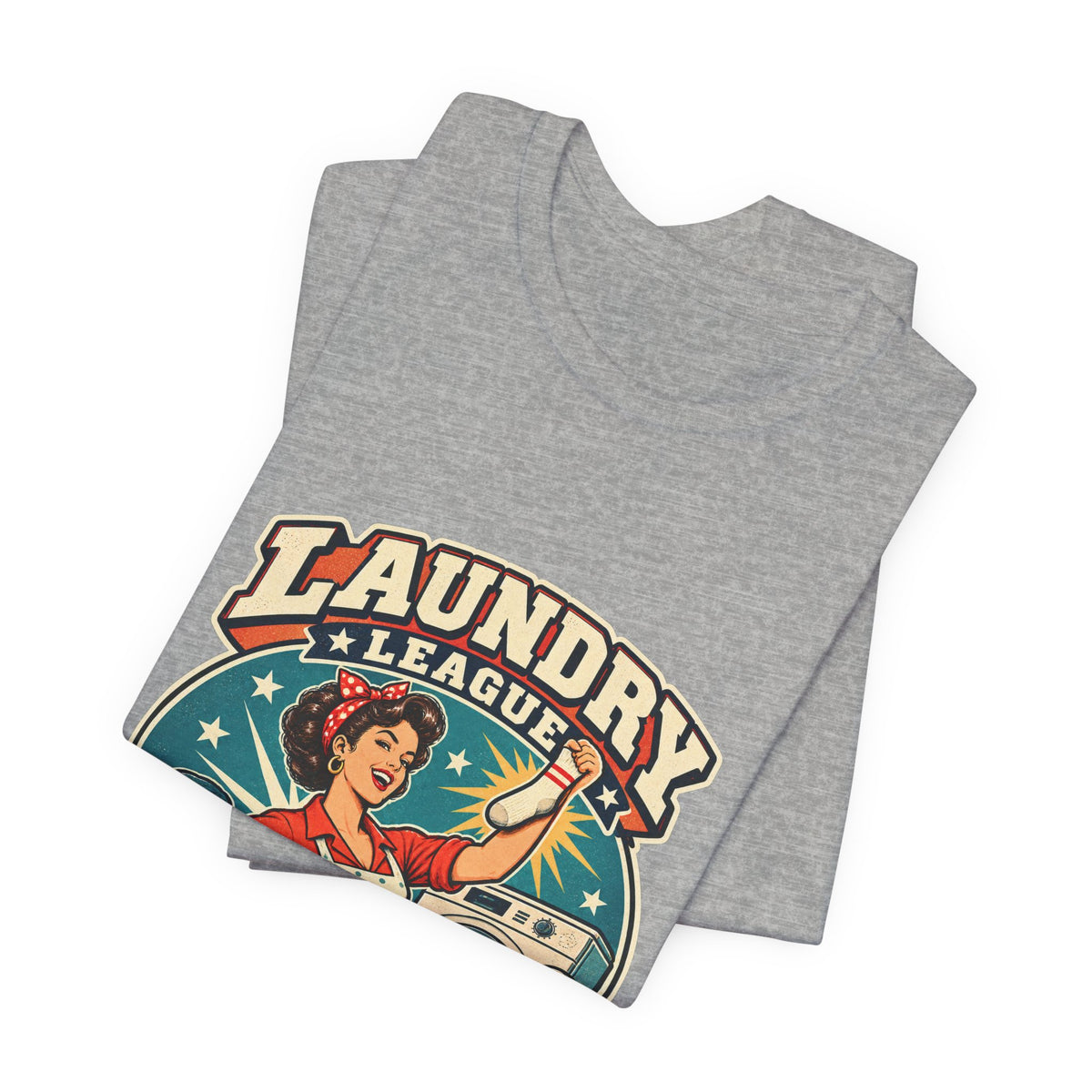 Laundry League Undefeated T-Shirt, Vintage Retro Laundry Room Humor Tee