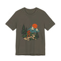 Retro Trail Hiker Mountain Sunset T-Shirt — Vintage Hiking Adventure Tee