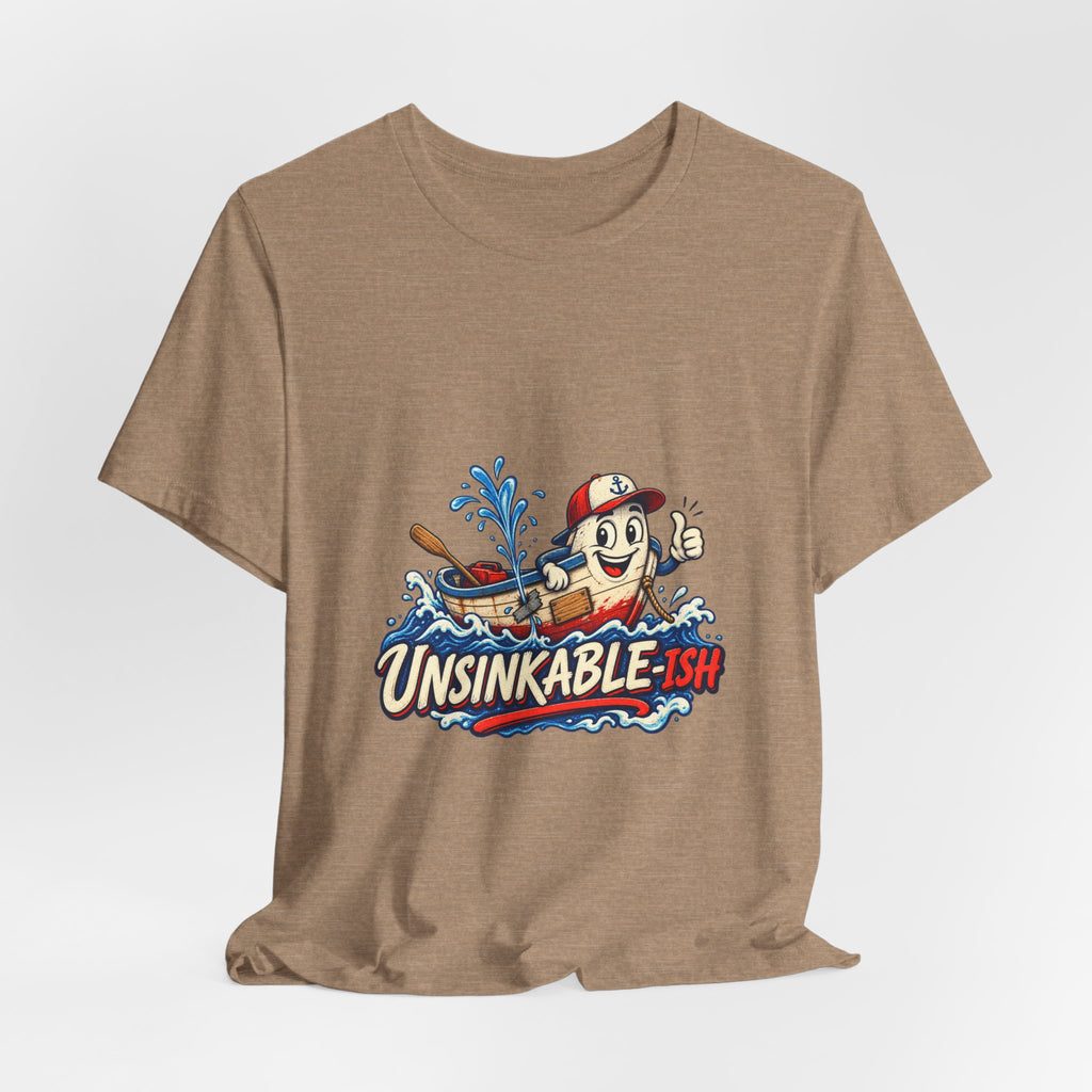 Unsinkable-ish Boat T-Shirt, Funny Nautical Vintage Cartoon Tee