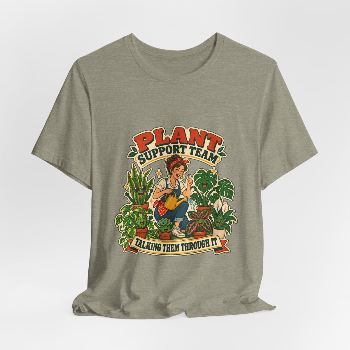 Plant Support Team T-Shirt, Talking Them Through It Vintage Plant Lady Tee