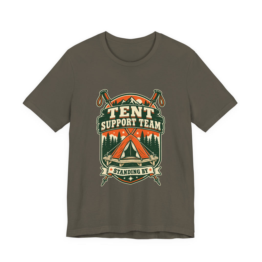 Tent Support Team T-Shirt — Standing By Vintage Camping Tee