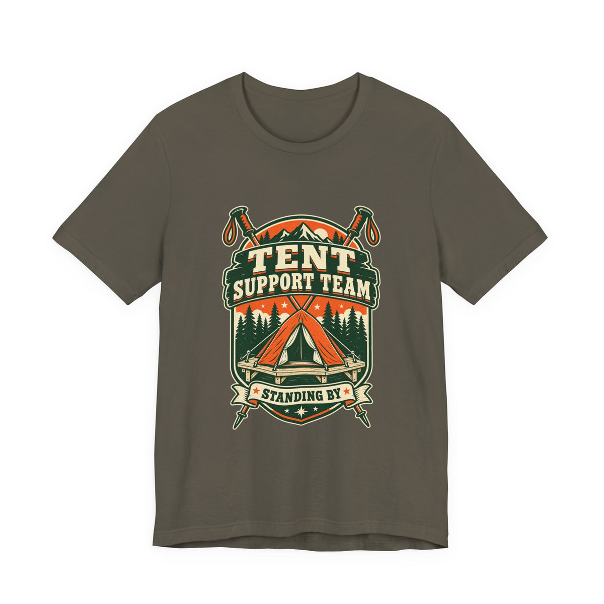 Tent Support Team T-Shirt — Standing By Vintage Camping Tee