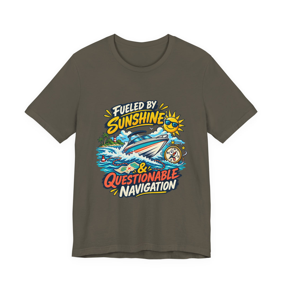 Fueled by Sunshine & Questionable Navigation Boat Adventure T-Shirt
