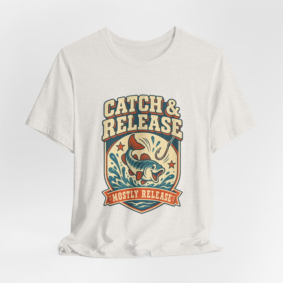 Catch & Release T-Shirt — Mostly Release Vintage Fishing Tee