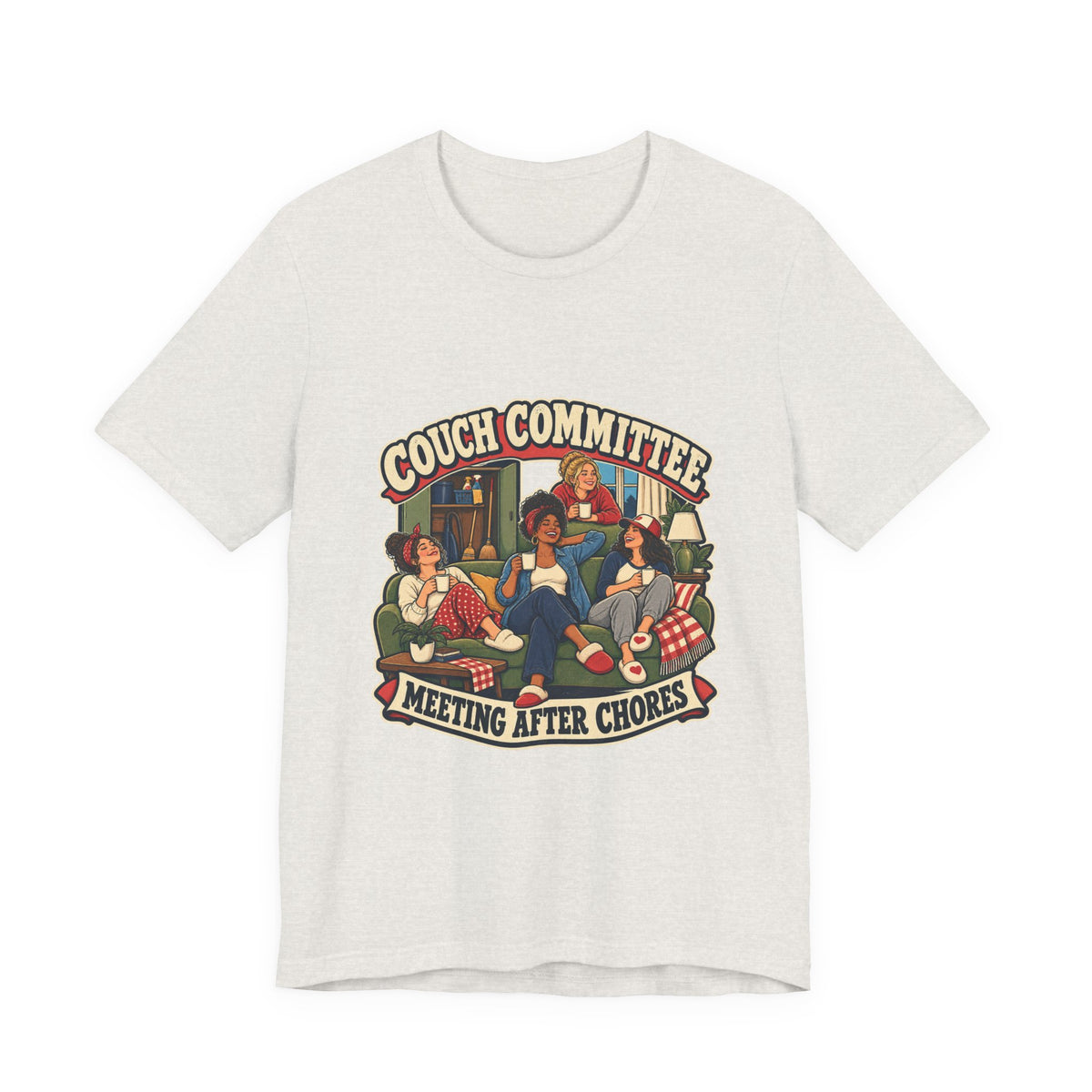 Couch Committee Meeting After Chores Vintage Coffee Girls T-Shirt