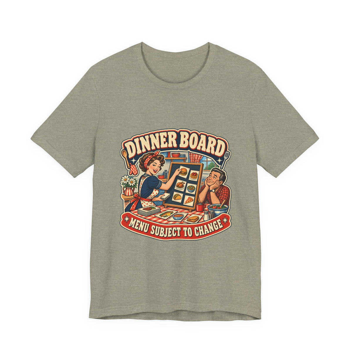 Dinner Board Menu Subject to Change Retro Vintage Food Humor T-Shirt