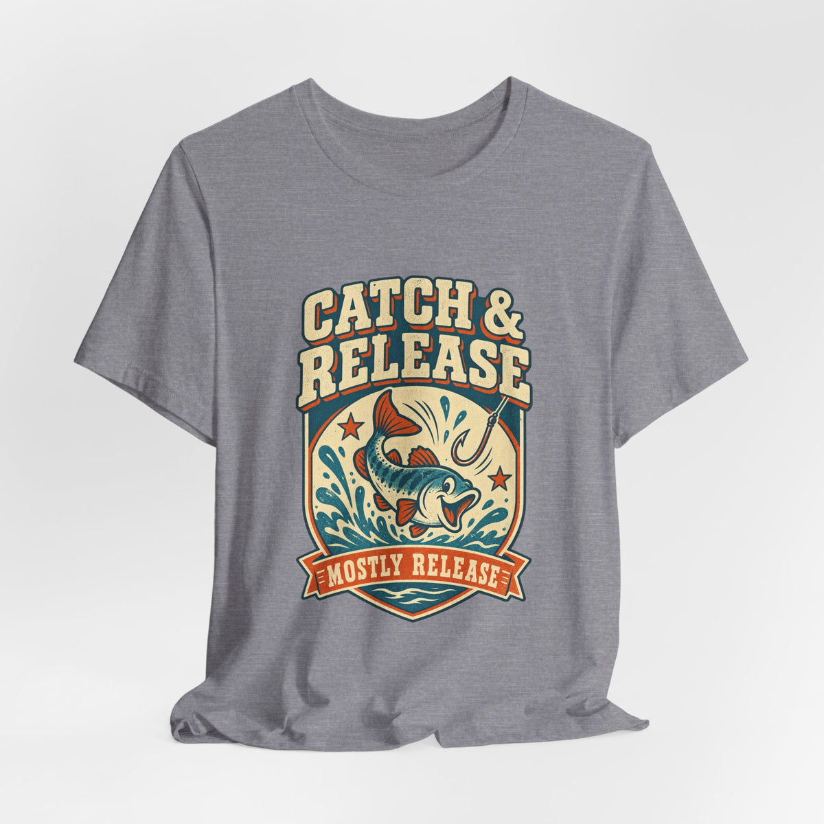 Catch & Release T-Shirt — Mostly Release Vintage Fishing Tee
