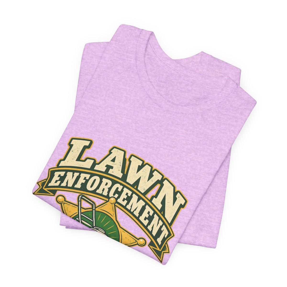 Lawn Enforcement Mower T-Shirt — Keeping Grass in Line Vintage Lawn Care Tee
