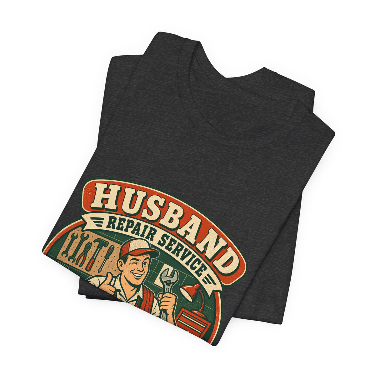 Husband Repair Service Vintage Mechanic T-Shirt — Estimates Are Confident Funny Husband Humor Tee