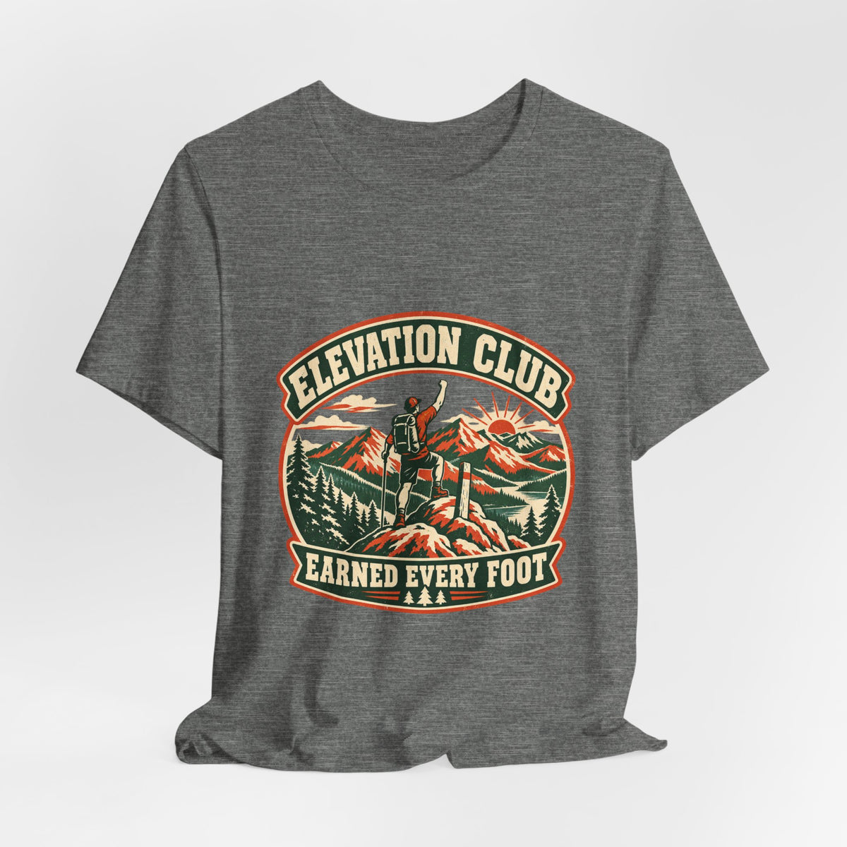 Elevation Club Hiking T-Shirt — Earned Every Foot Vintage Mountain Trekking Tee