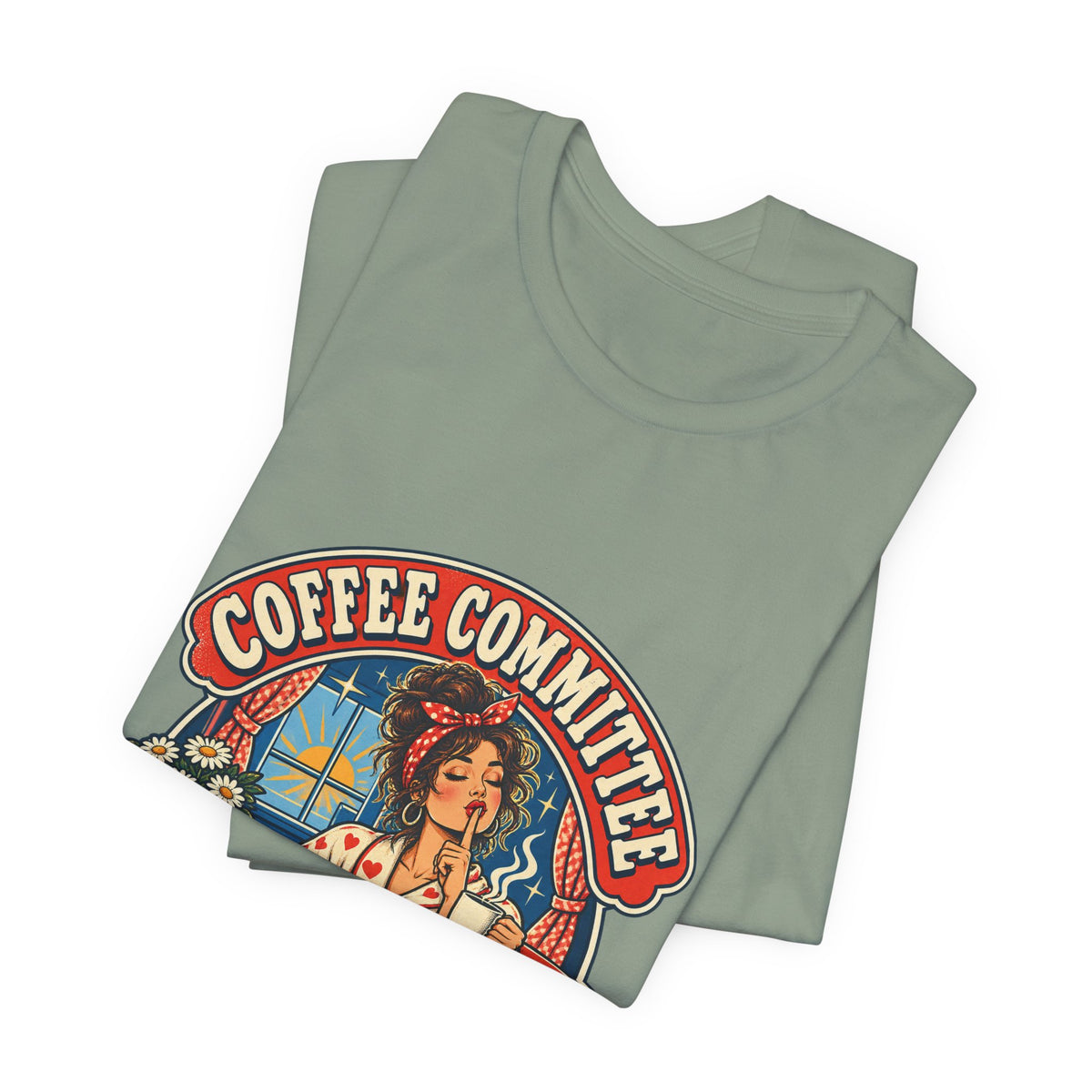 Coffee Committee T-Shirt, Meeting Before Talking Retro Coffee Lover Tee