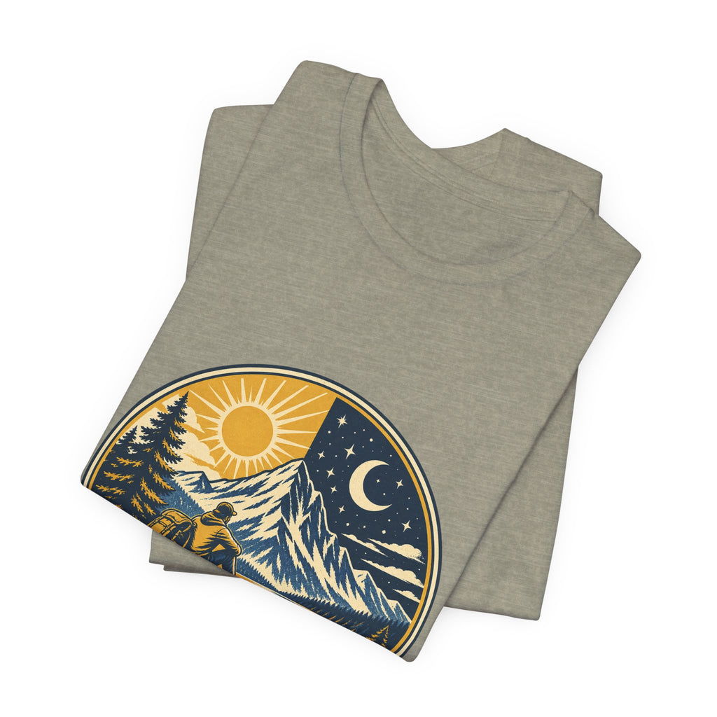 Mountain Time T-Shirt, No Clock Required Vintage Hiking Mountain Lake Tee