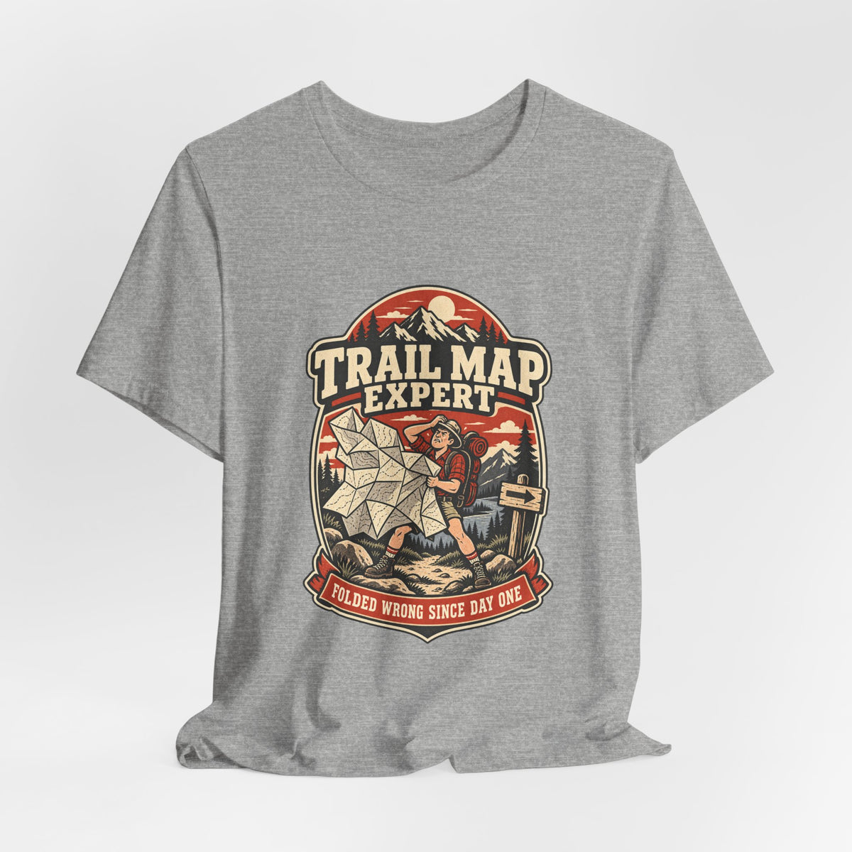 Trail Map Expert T-Shirt — Folded Wrong Since Day One Vintage Hiking Tee