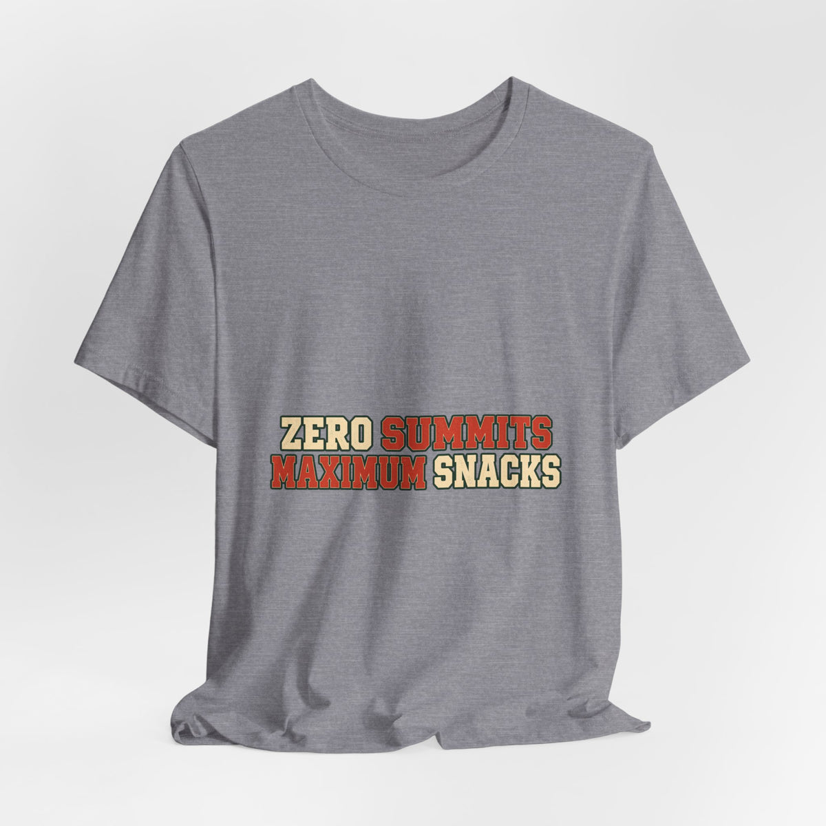 Zero Summits Maximum Snacks T-Shirt – Funny Vintage Hiking Adventure Tee