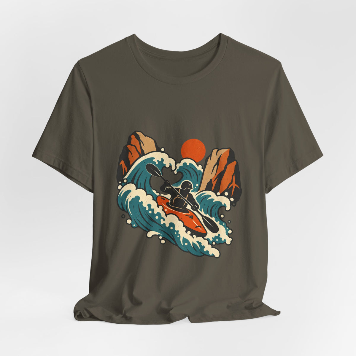 Vintage Whitewater Kayak T-Shirt — Retro Paddler Adventure Design