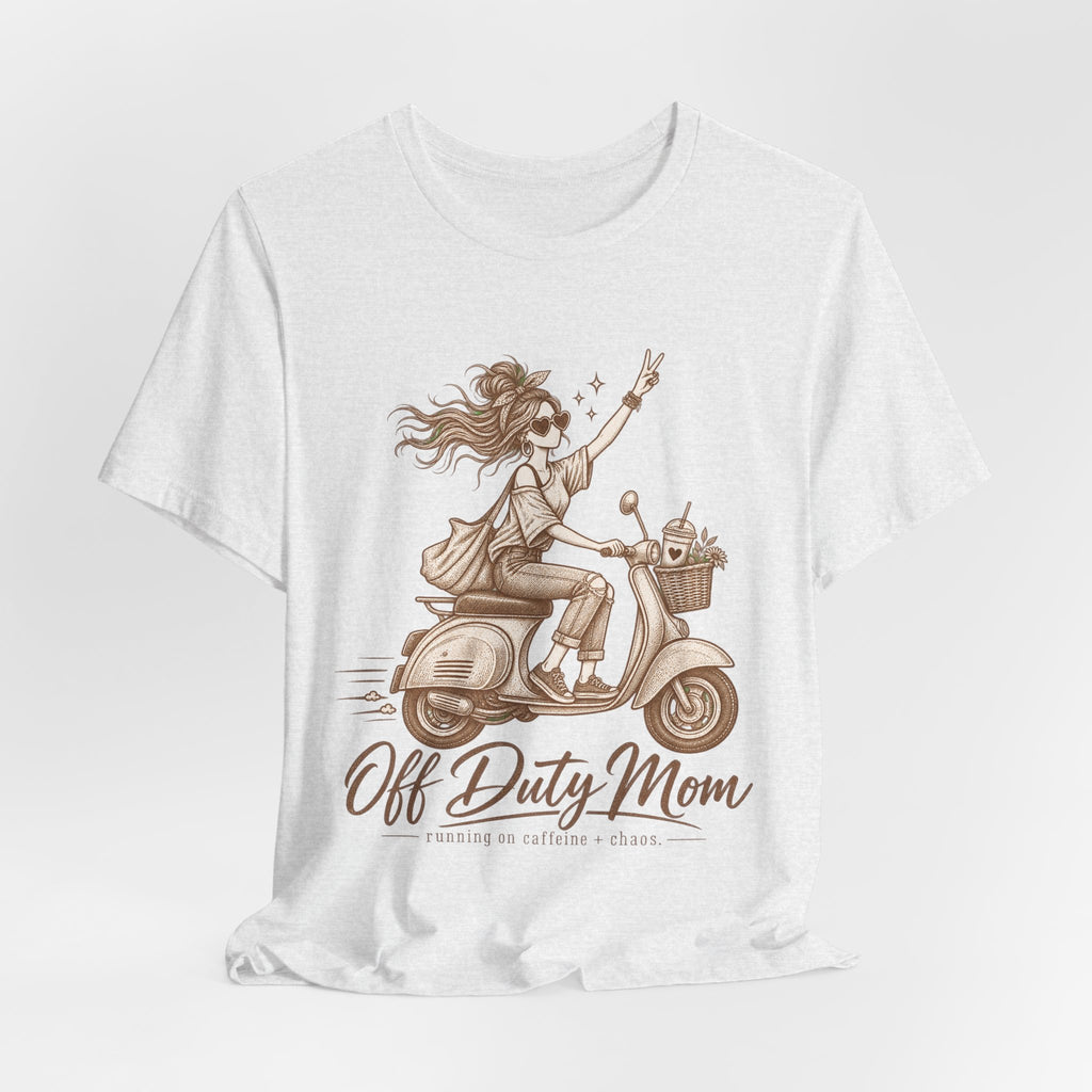 Off Duty Mom Scooter Graphic Tee — Relaxed 'Off Duty Mom' Mother's Day T‑Shirt