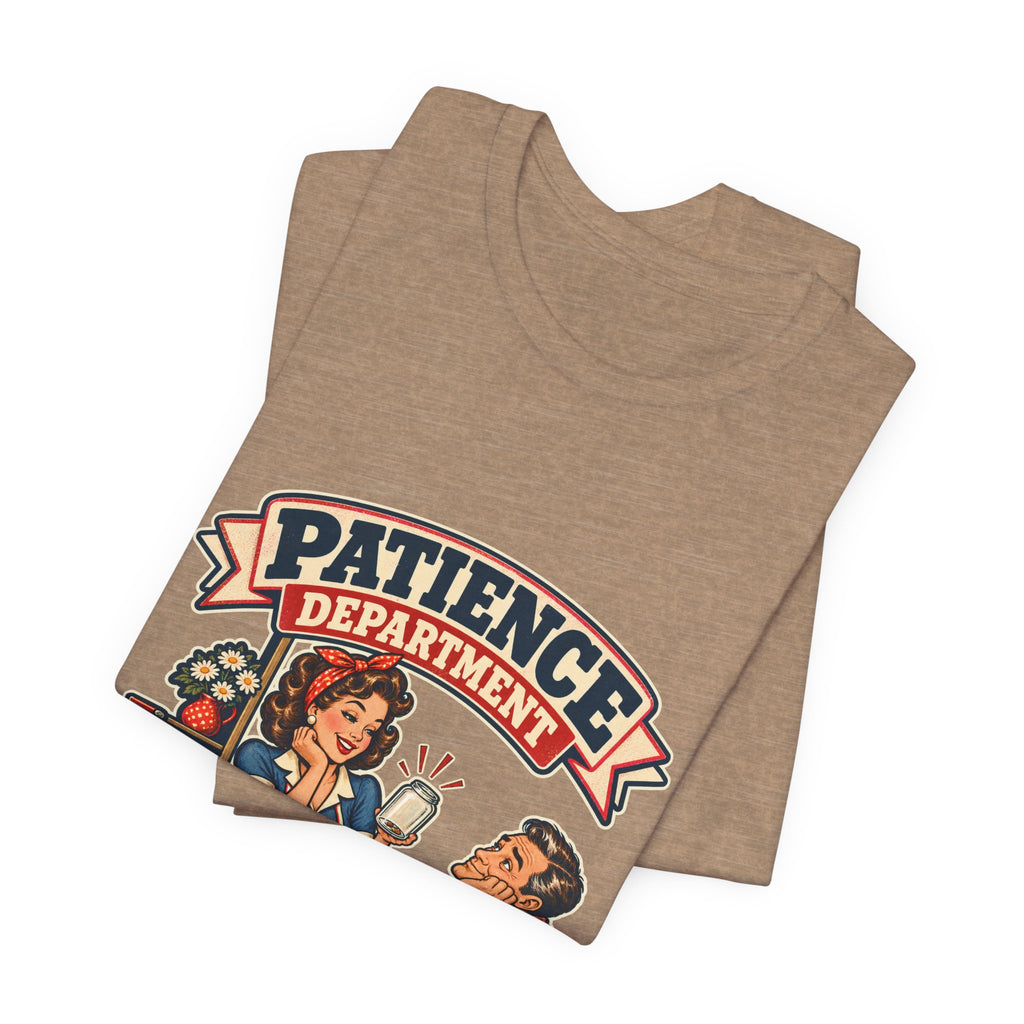 Patience Department Low Inventory Retro Diner Humor T-Shirt
