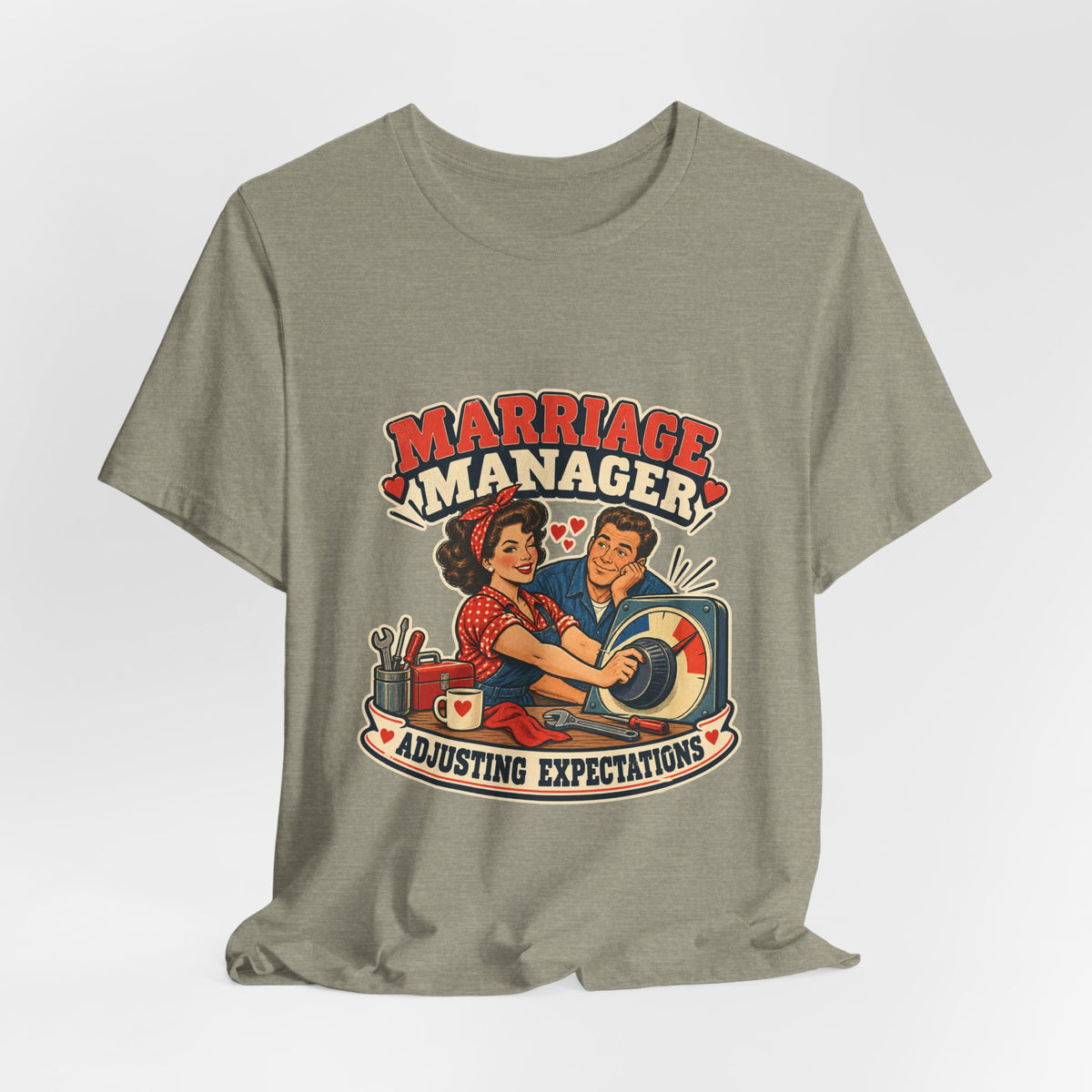 Marriage Manager Vintage Couple T-Shirt — Adjusting Expectations Retro Relationship Humor