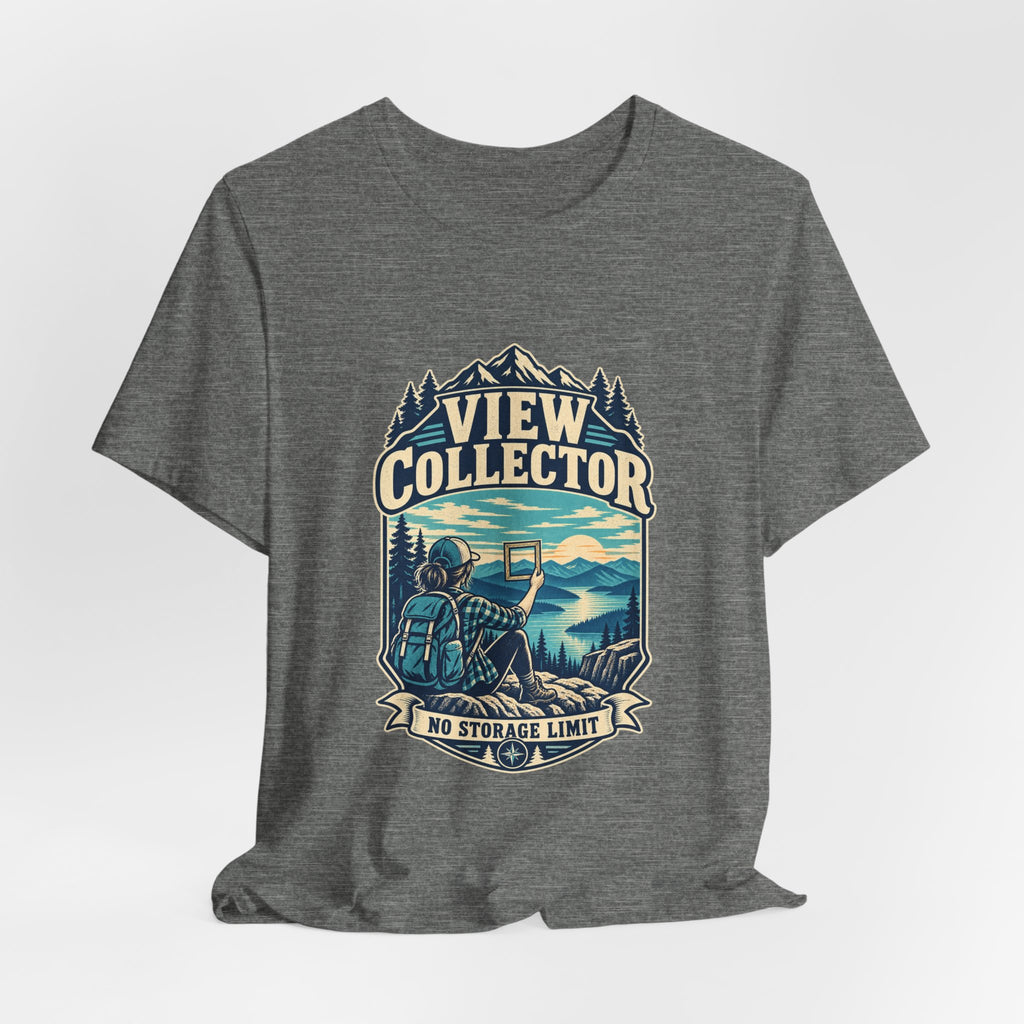 View Collector T-Shirt — No Storage Limit Mountain Lake Hiking Photographer Tee