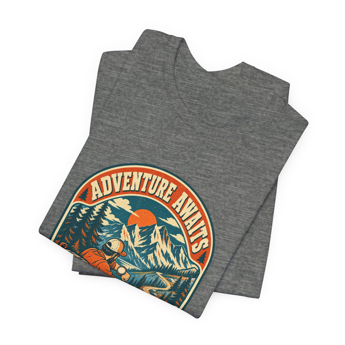 Adventure Awaits Hiking T-Shirt – Vintage Mountain Trail Hiker Tee