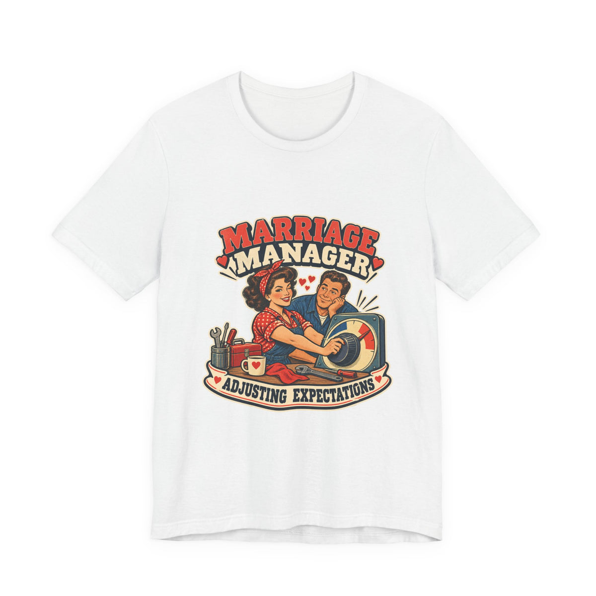 Marriage Manager Vintage Couple T-Shirt — Adjusting Expectations Retro Relationship Humor