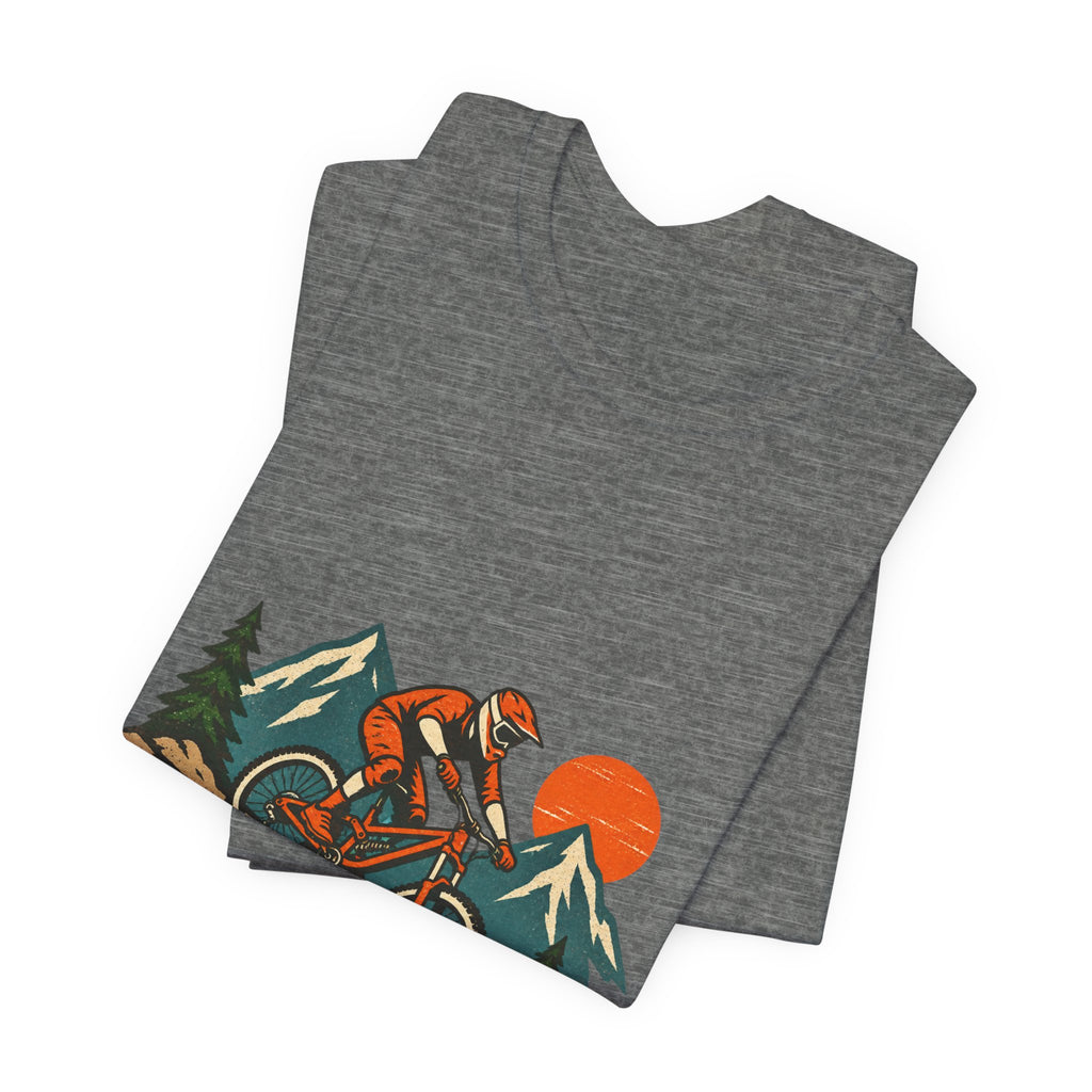 Vintage Mountain Biker Tee, Retro Downhill Cycling and Alpine Trail Shirt