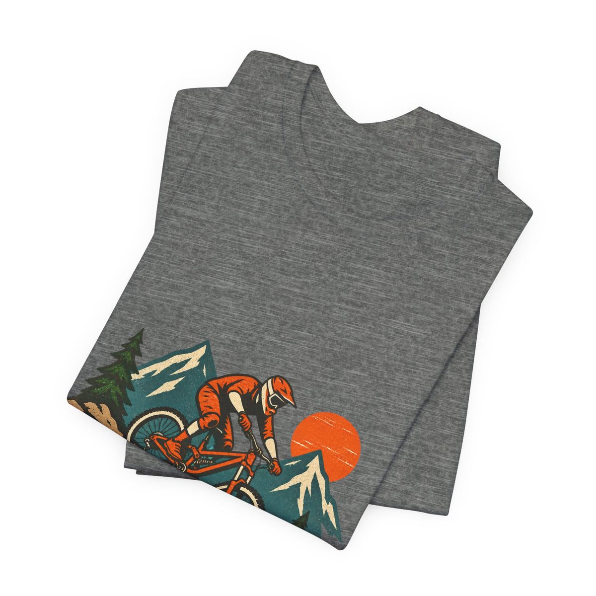 Vintage Mountain Biker Tee, Retro Downhill Cycling and Alpine Trail Shirt