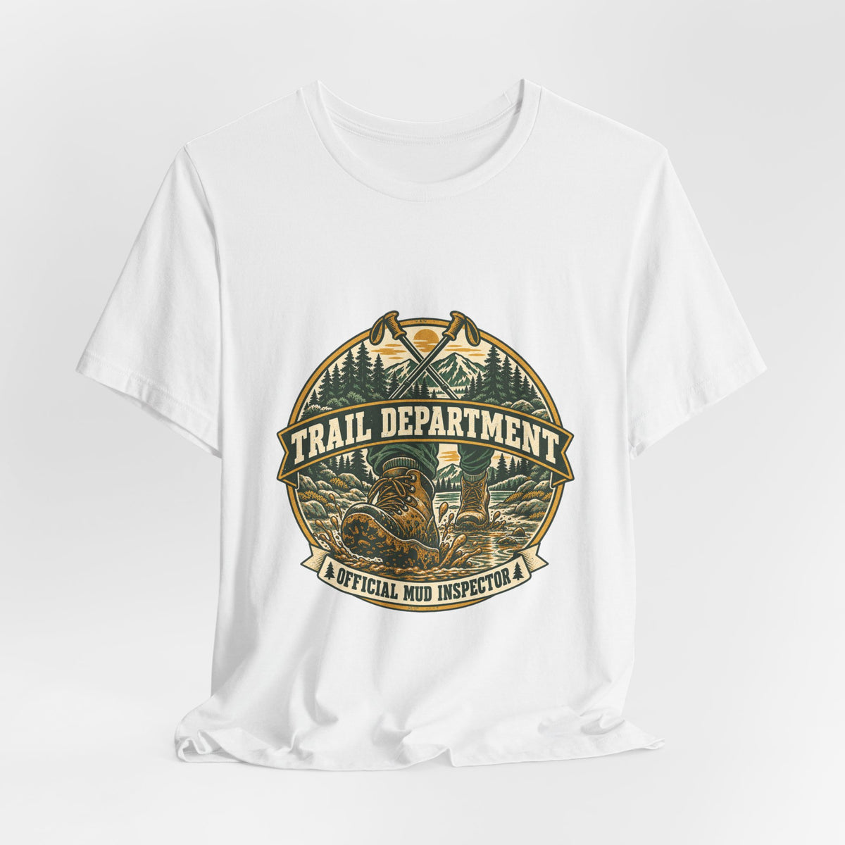 Trail Department Official Mud Inspector T-Shirt, Vintage Hiking Badge Tee