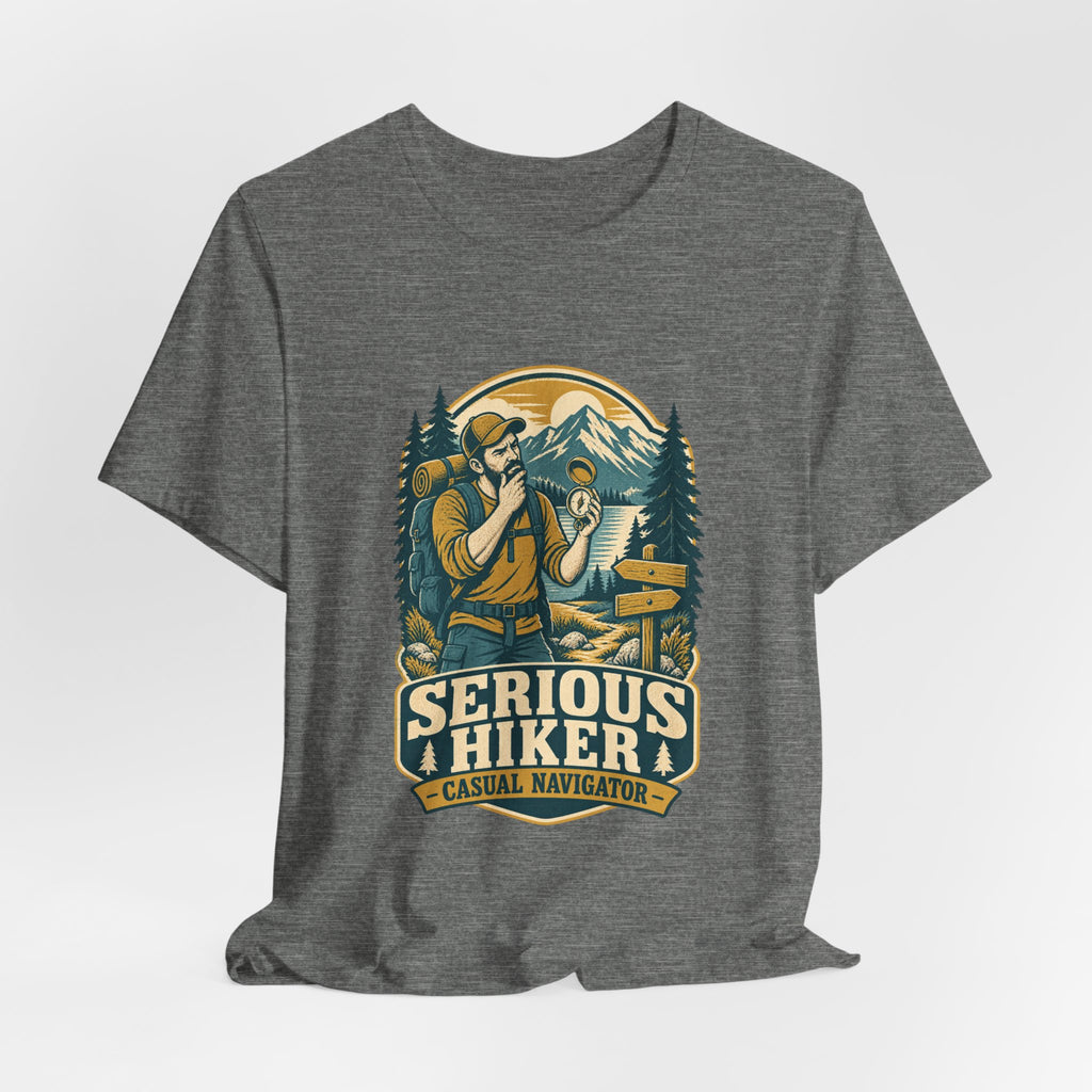 Serious Hiker T-Shirt — Casual Navigator Vintage Hiking Compass Mountain Tee