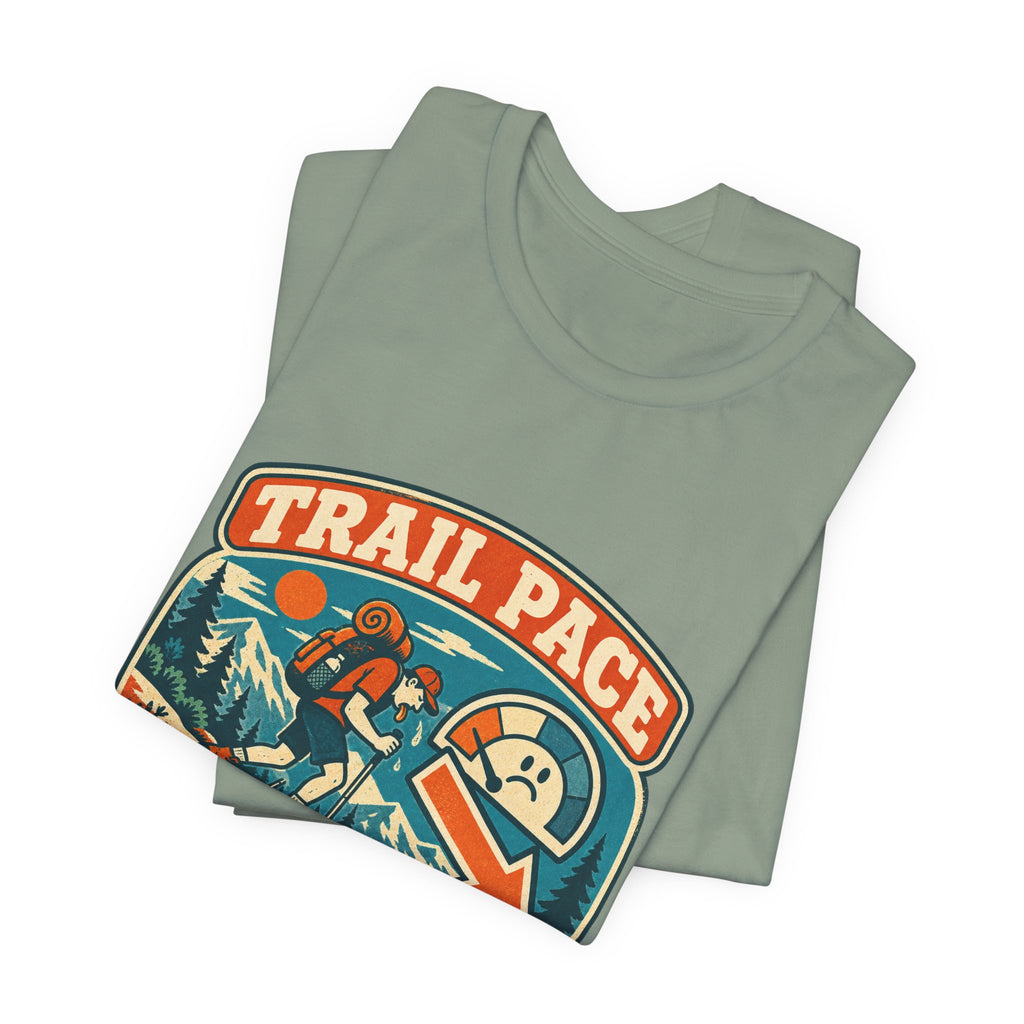 Trail Pace Emotionally Downhill T-Shirt — Funny Vintage Hiking Tee