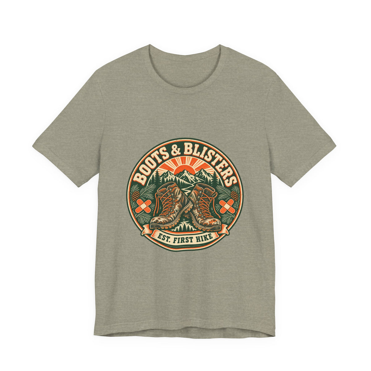 Boots & Blisters T-Shirt — Vintage Hiking Boots Mountain Trail Tee