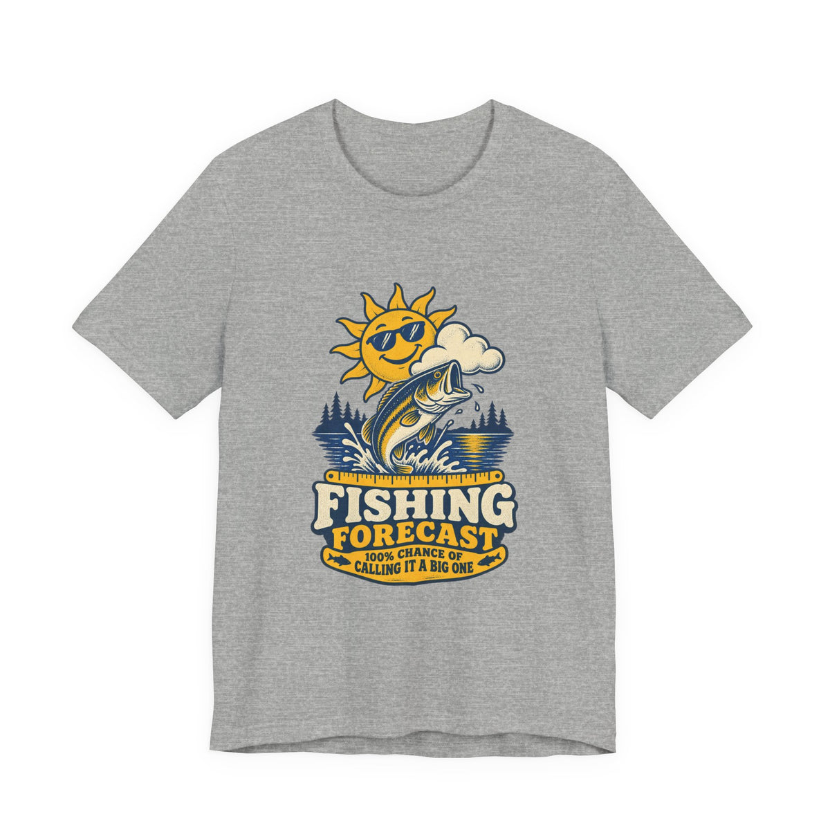 Fishing Forecast T-Shirt — 100% Chance of Calling It a Big One Vintage Fishing Tee