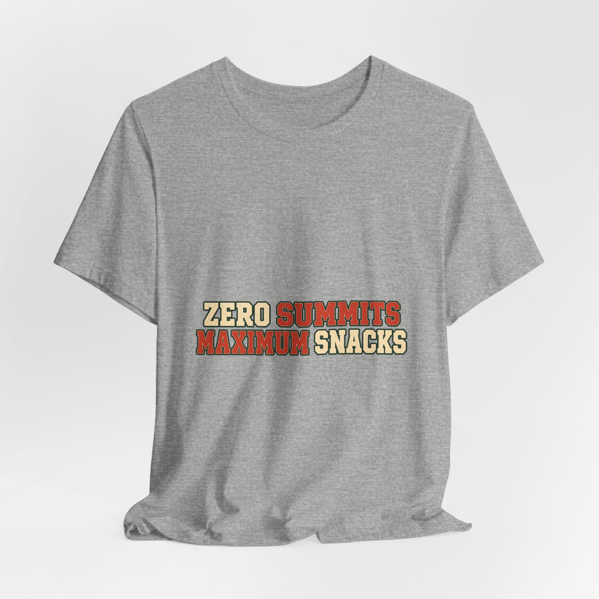 Zero Summits Maximum Snacks T-Shirt – Funny Vintage Hiking Adventure Tee