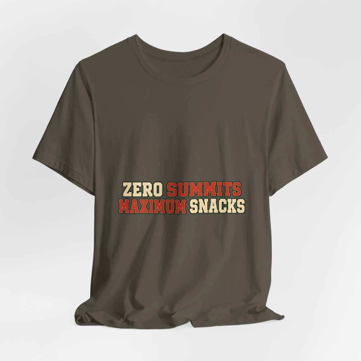 Zero Summits Maximum Snacks T-Shirt – Funny Vintage Hiking Adventure Tee