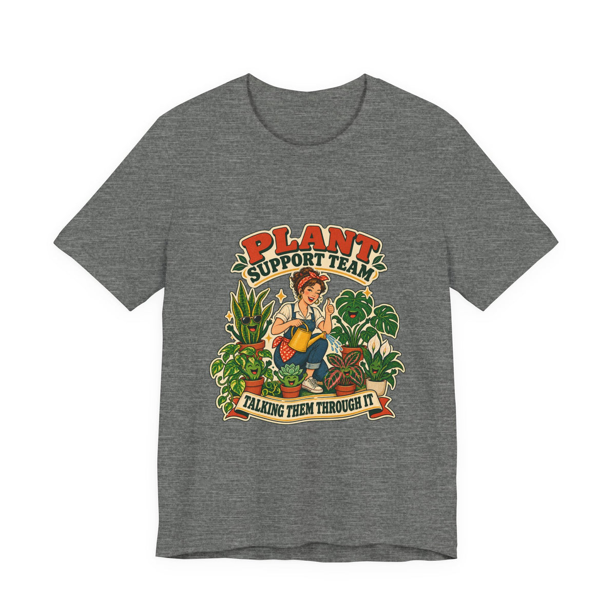 Plant Support Team T-Shirt, Talking Them Through It Vintage Plant Lady Tee
