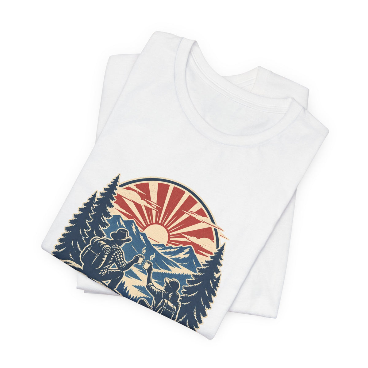 Sunrise Crew Hiking Tee — Running on Coffee & Views Vintage Mountain Shirt