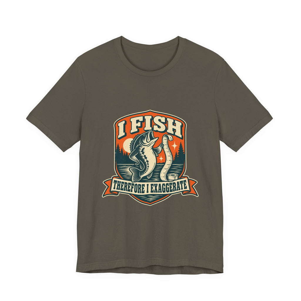 I Fish Therefore I Exaggerate T-Shirt — Vintage Fisherman Fish Tale Tee
