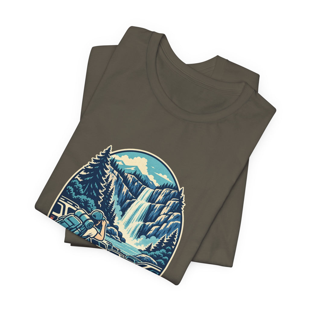 Waterfall Chaser T-Shirt — Mostly Chasing Parking Funny Road Trip Hiking Tee