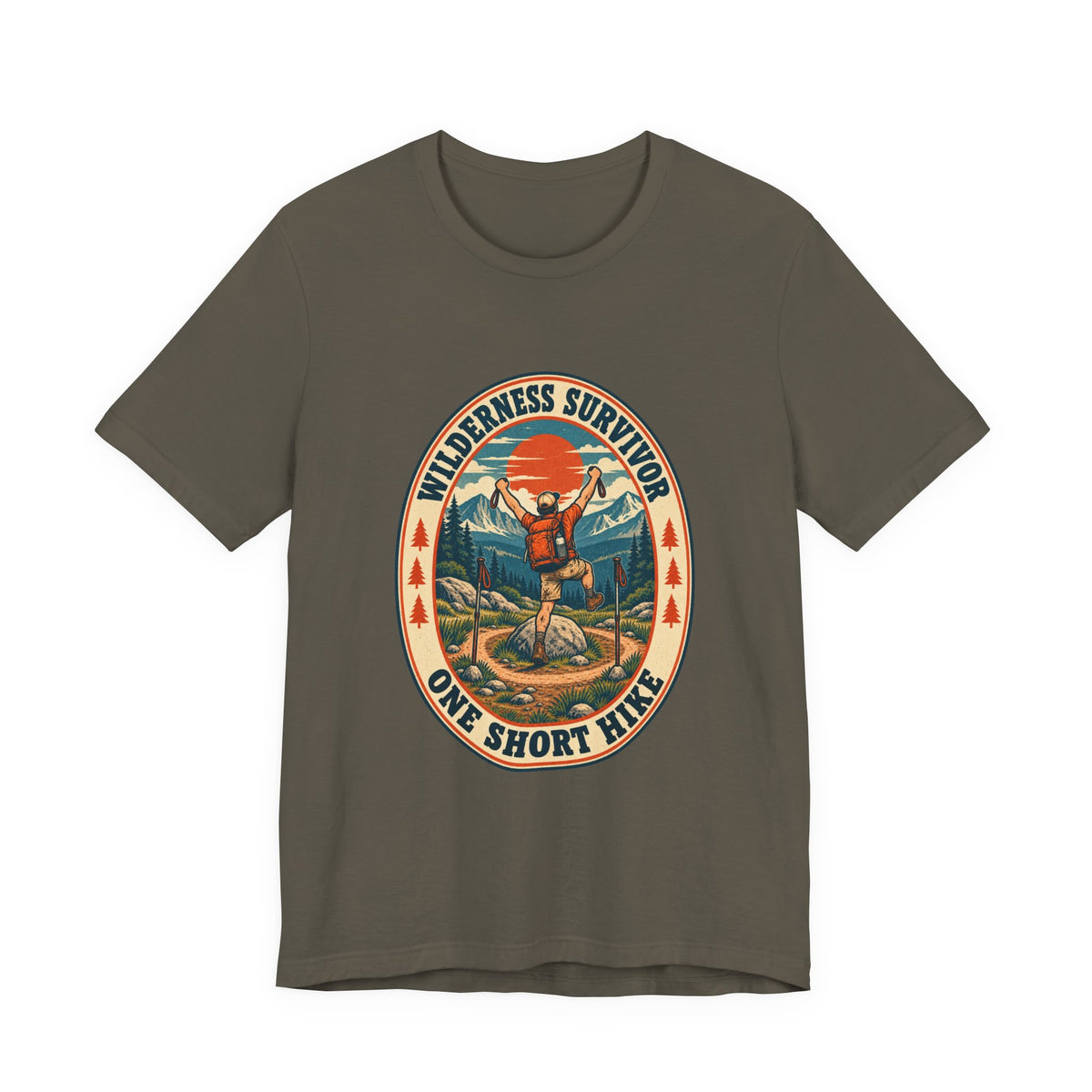 Wilderness Survivor T-Shirt — One Short Hike Vintage Mountain Hiking Tee