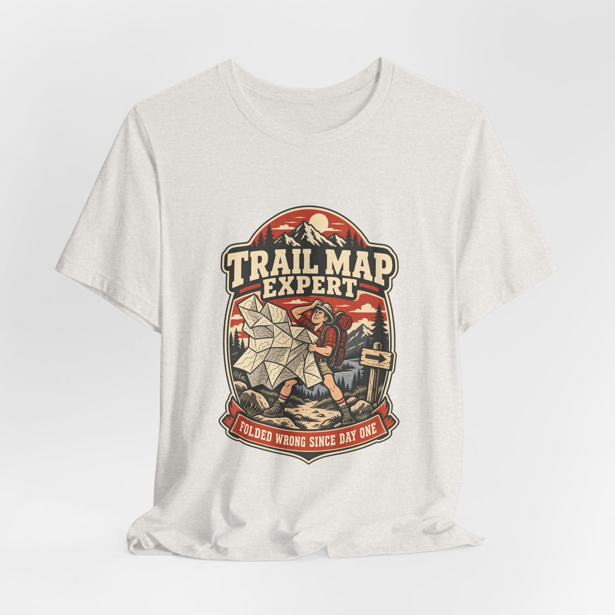 Trail Map Expert T-Shirt — Folded Wrong Since Day One Vintage Hiking Tee