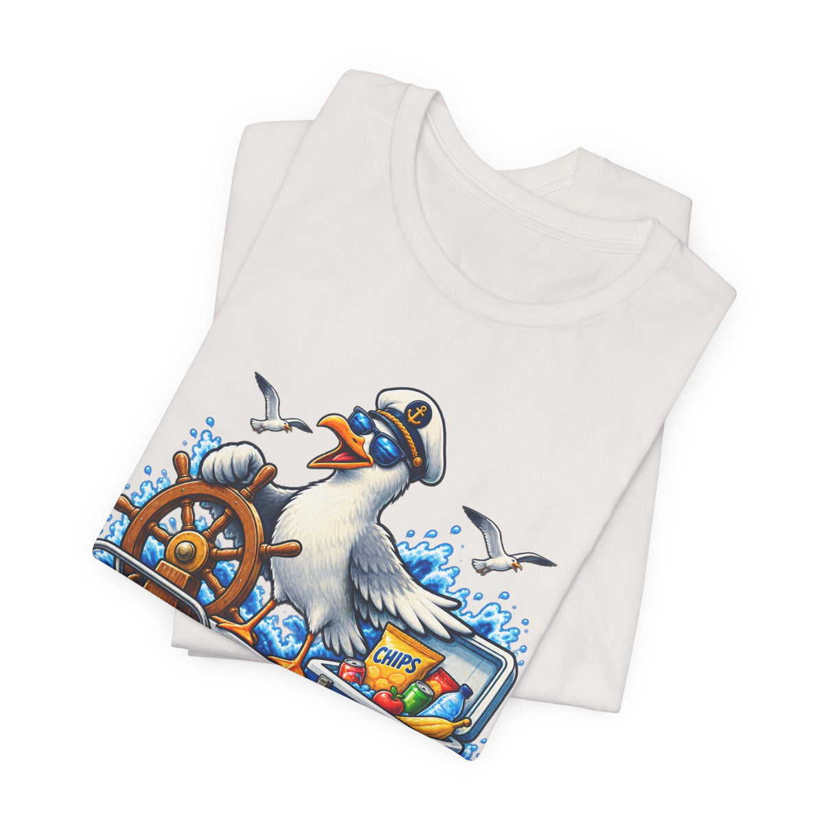 My Boat My Rules Your Snacks T-Shirt — Funny Nautical Seagull Captain Boating Tee
