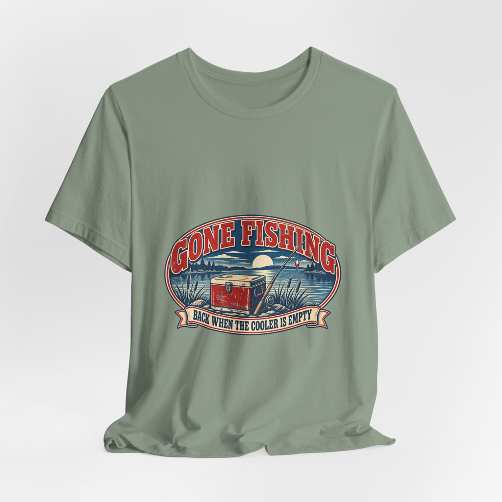 Gone Fishing T-Shirt — Back When the Cooler Is Empty Vintage Fishing Tee